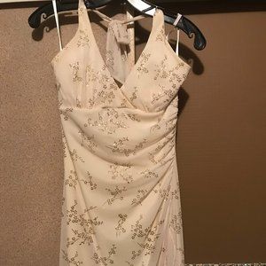 Cream Ivory White Gold Glitter Dress